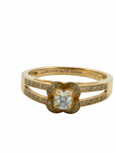 Bague 53 Bague Mauboussin en or jaune 18 carats et diamants 58 Facettes