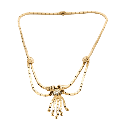 Collier Collier Vintage années 50 or jaune et diamants 58 Facettes