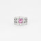 Bague 55 Bague bandeau en platine, saphir rose et diamants 58 Facettes