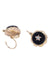 Boucles d'oreilles Dormeuses or rose perles et onyx 58 Facettes 090911