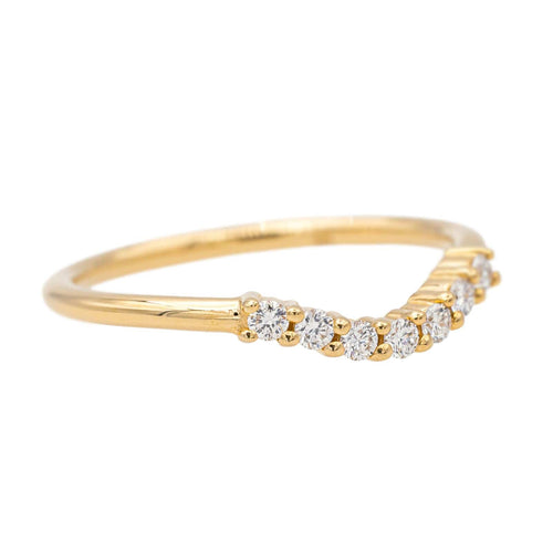 Bague 53 Bague Demi alliance Or jaune Diamant 58 Facettes 4098641RV