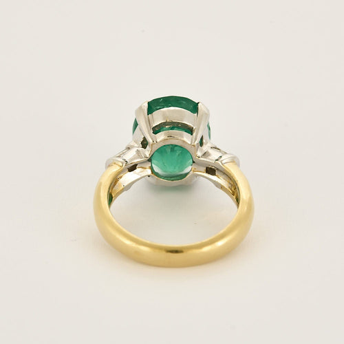 Bague 56 Bague en or jaune et blanc, émeraude et diamants 58 Facettes LJ24-1