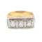 Bague vintage en or jaune, platine et diamants taille ancienne