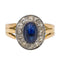 Bague Or jaune, Or blanc Saphir, Diamant