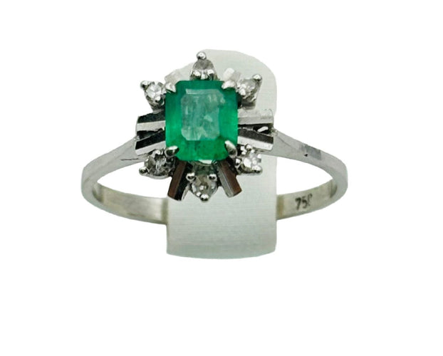 Bague Bague Art Déco Émeraude et Diamant 58 Facettes 50116