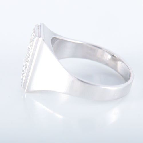 Bague 59 Bague Chevalière pavage Diamants 58 Facettes 8397