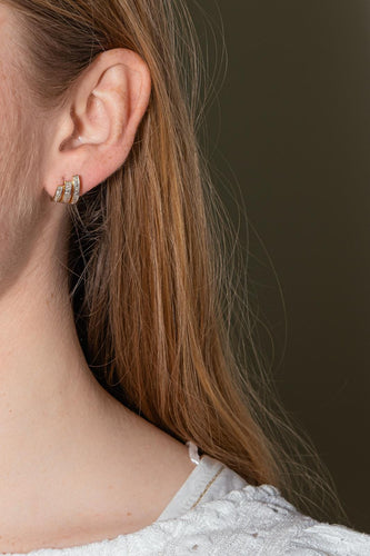 Boucles d'oreilles  Or jaune, Or blanc Diamant
