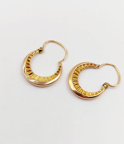 Boucles d'oreilles Petites créoles Art Déco or rose 58 Facettes A06266