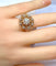 Bague 52 Bague en or jaune 18 carats , diamant 0,70 carat entouré de 8 diamants 58 Facettes AB493