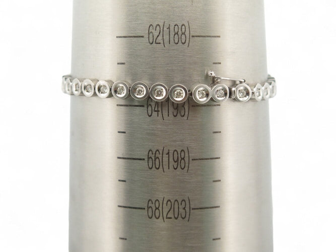 Bracelet bracelet tennis t19 serti de 35 diamants 2.1ct en or blanc 14k 16gr 58 Facettes 268155