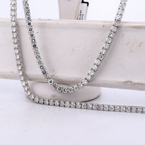 Collier Collana tennis en or blanc 18 kt et diamants 21,50 ct 58 Facettes