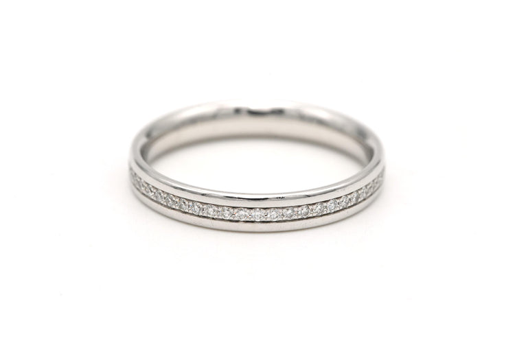 Bague contemporaine Tiffany&co Metro en or blanc 18 carats sertie de diamants