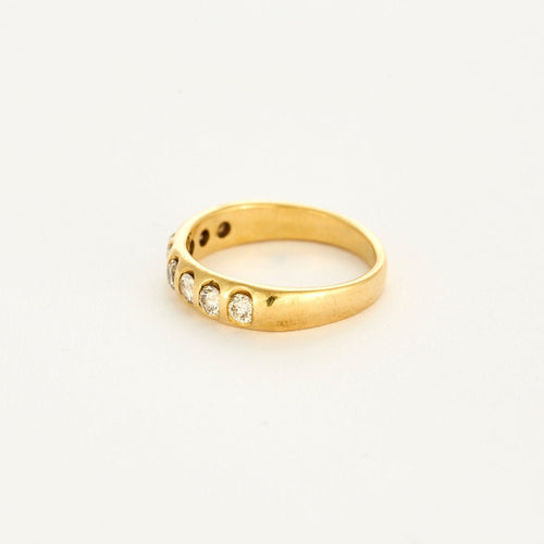 Bague 54 Demi alliance or jaune et diamants 58 Facettes GULK241