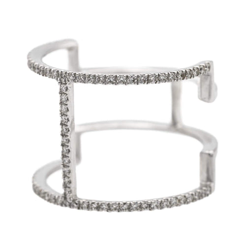 Bague 53 Bague Graphique Or blanc Diamant 58 Facettes 578790RV