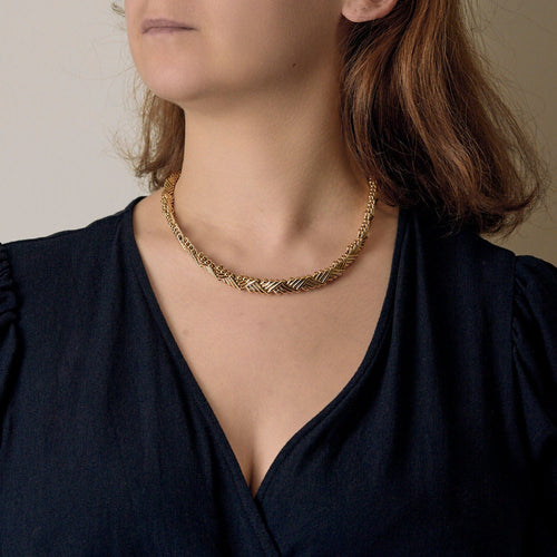 Collier Collier en Or jaune 18k à maille chevrons 58 Facettes CHANT0009