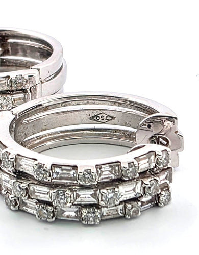 Boucles d'oreilles Boucles d'oreilles en or blanc avec diamants 58 Facettes