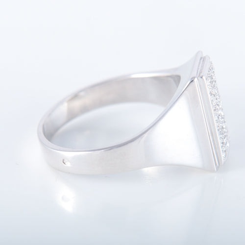 Bague 59 Bague Chevalière pavage Diamants 58 Facettes 8397