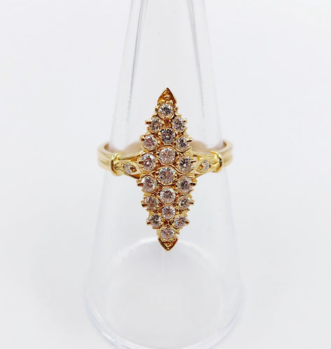 Bague 53.5 Bague marquise or et diamants 58 Facettes A04191