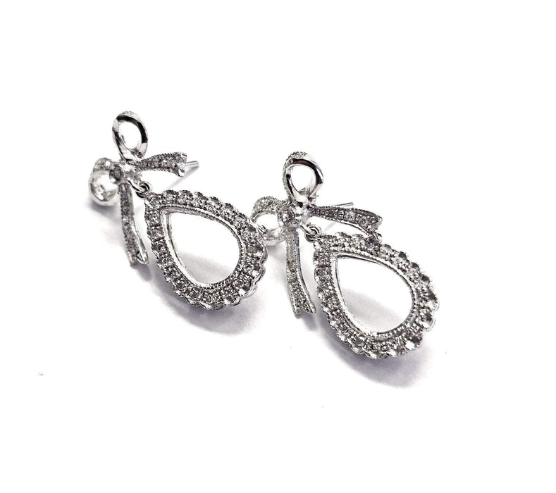 Boucles d'oreilles en platine avec diamants