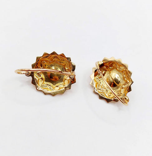 Dormeuses antique or rose 18k étoile et pierres rouges (circa 1900) 58 Facettes A05839