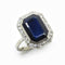 Bague Bague Octogonale Art Déco en Saphir et Diamants 58 Facettes