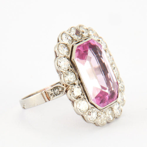 Bague 55 Bague Pompadour Art-Déco Diamants 58 Facettes