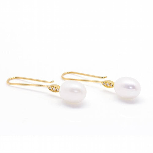 Boucles d'oreilles Boucles d'oreilles perle ovale et diamant 58 Facettes D360904FV