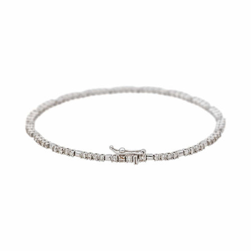 Bracelet Tennis Or blanc Diamant