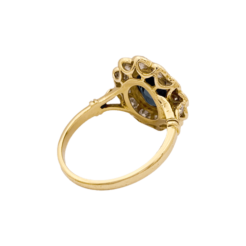 Bague 55 Bague Pompadour or jaune et blanc, saphir, diamants. 58 Facettes 34353