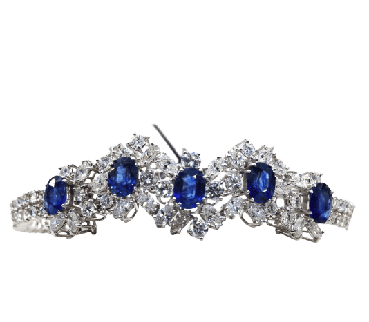 Bracelet Bracelet en or orné de saphirs et de diamants 58 Facettes