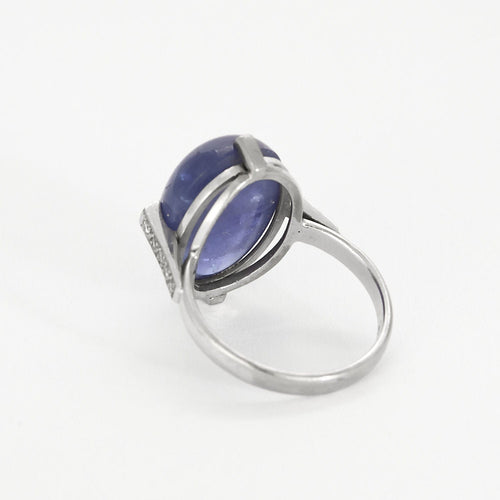 Bague 55 Bague or blanc, tanzanite et diamants 58 Facettes PL03
