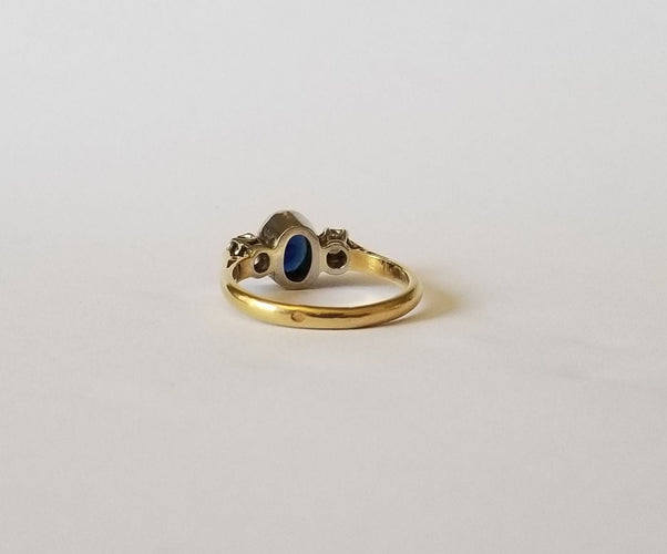Bague 52 Bague or jaune saphir diamants 58 Facettes