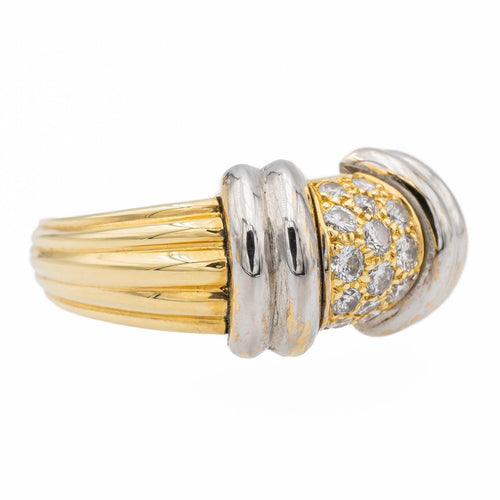 55 Bague Or jaune, Or blanc Diamant 58 Facettes 1639196CN