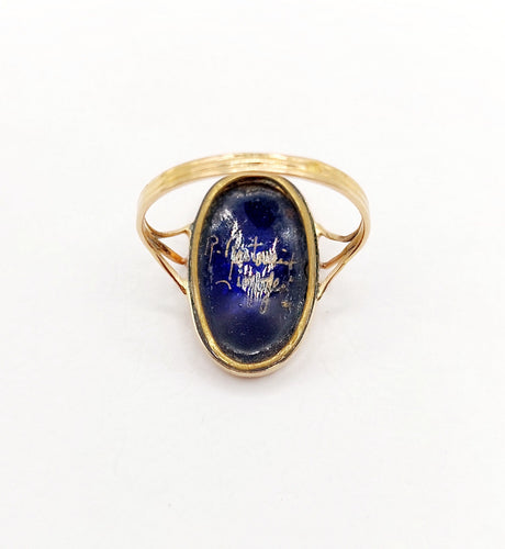 Bague 55 Bague Art nouveau Limoges plaque émaillée profil féminin en or 18k 58 Facettes A06418