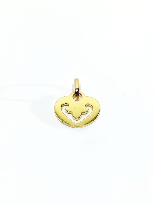 Pendentif OJ PERRIN - Pendentif or jaune coeur légende 58 Facettes