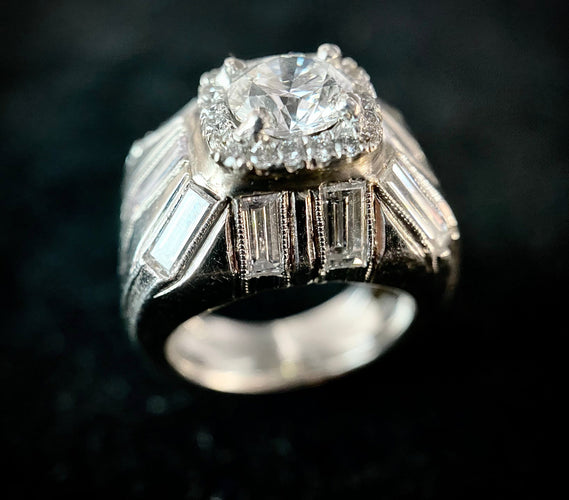 Bague 45.5 Bague en platine sertie d'un diamant de 0,83 carat (VVS-E/F) 58 Facettes