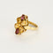 Elégante Bague cocktail  en or jaune, citrines et tourmalines