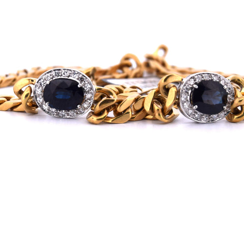 Collier Années 1960 - Collier en or 18 carats - Saphirs et diamants 58 Facettes