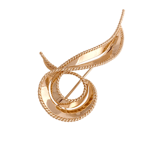 Broche Broche vintage "Volute" or rose. 58 Facettes 34701