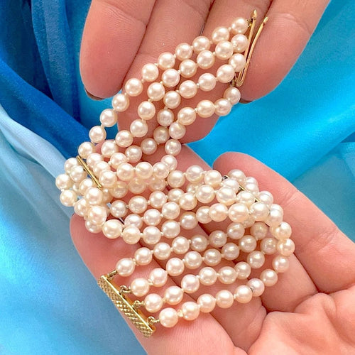 Bracelet Bracelet manchette vintage Perles de culture Or 18K 58 Facettes AA 1706