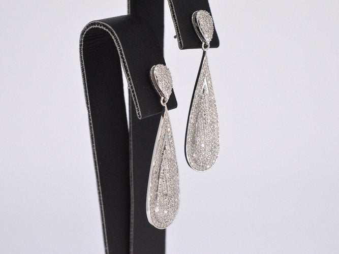 White gold earring full of diamond 58 Facettes 2159