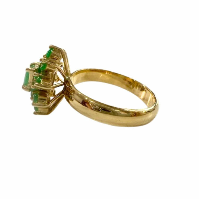 Bague 57.5 Bague de style contemporain du XXe siècle en or 18 kt avec émeraudes de 1,05 ct 58 Facettes Q300B