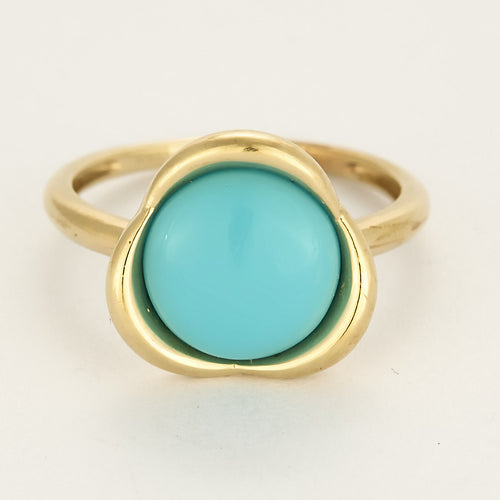 GUERIN - Bague ALISMA or jaune, cabochon turquoise
