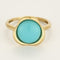 GUERIN - Bague ALISMA or jaune, cabochon turquoise