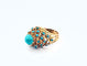 Bague ancienne en or jaune et turquoises