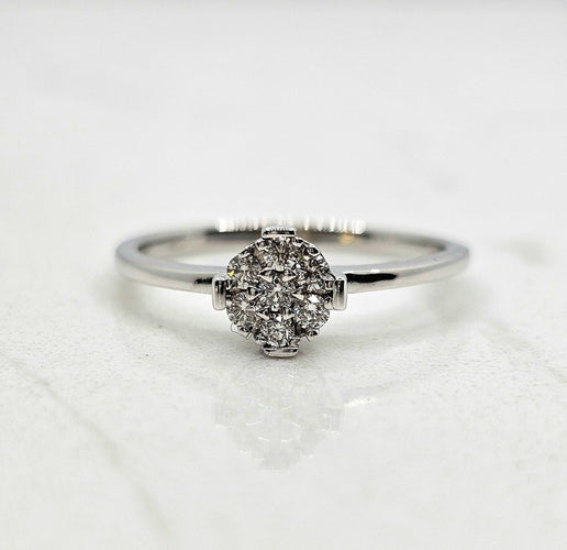 Bague 51 Bague or blanc diamants 58 Facettes 576