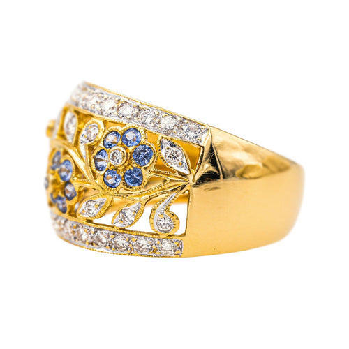 Bague 53 Bague  Cocktail  Or jaune Diamant, Saphir 58 Facettes 4099643CN