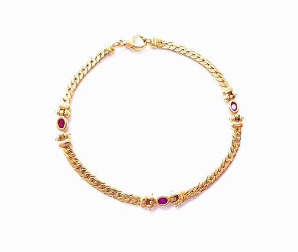 Bracelet Bracelet or jaune et rubis 58 Facettes Brac.3Rub.DV-29