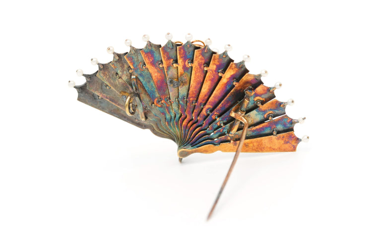 Broche Broche Art Nouveau en or jaune sertie de perles 58 Facettes 22177