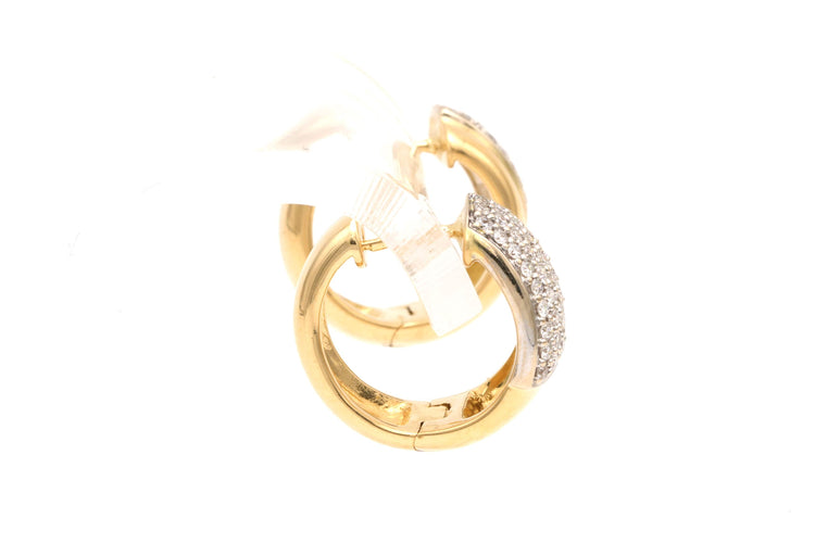 Boucles d'oreilles Boucles d'oreilles contemporaines en or jaune 18 carats serties de diamants "taille" brillant (+-0.448ct) 58 Facettes 21900